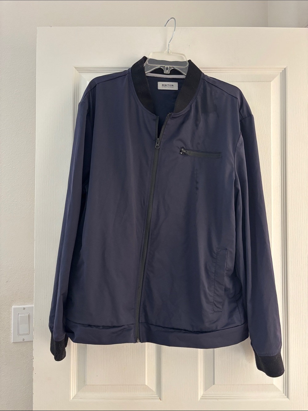 Kenneth Cole Reaction Men's Dark Navy Bomber Jacket Sz M